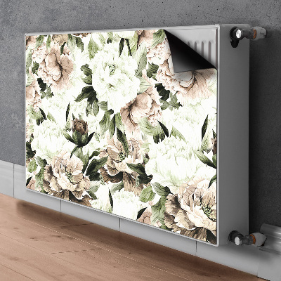 Printed radiator mat Flowering peonies