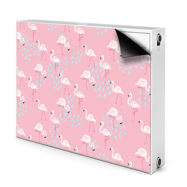 Magnetic radiator mat Flamingos