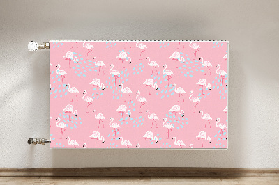 Magnetic radiator mat Flamingos