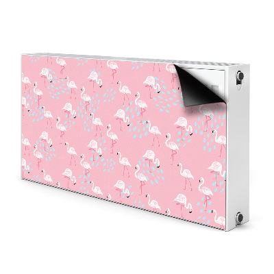 Magnetic radiator mat Flamingos