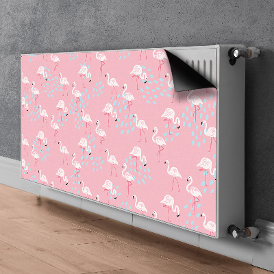 Magnetic radiator mat Flamingos