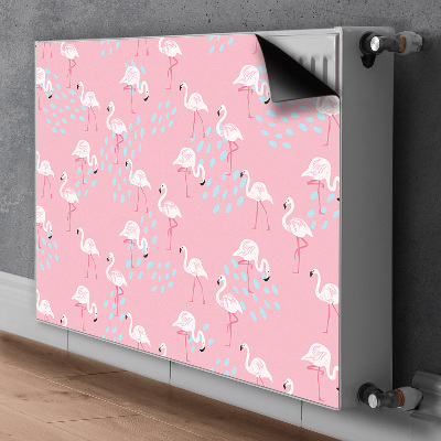 Magnetic radiator mat Flamingos