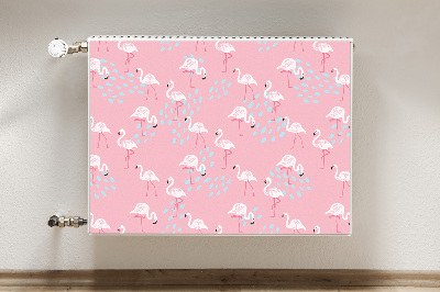 Magnetic radiator mat Flamingos