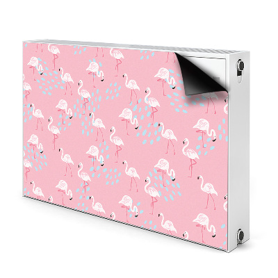 Magnetic radiator mat Flamingos