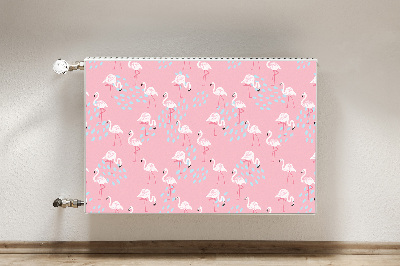 Magnetic radiator mat Flamingos