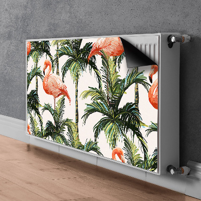 Magnetic radiator mat Flamingos