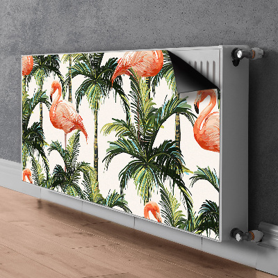 Magnetic radiator mat Flamingos