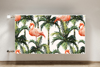 Magnetic radiator mat Flamingos