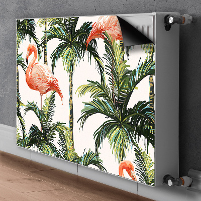 Magnetic radiator mat Flamingos