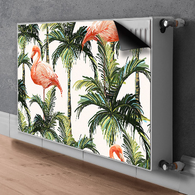 Magnetic radiator mat Flamingos