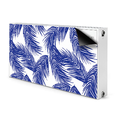 Magnetic radiator mat Navy blue leaf