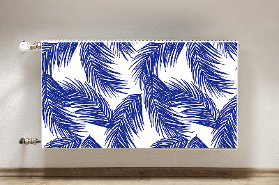 Magnetic radiator mat Navy blue leaf