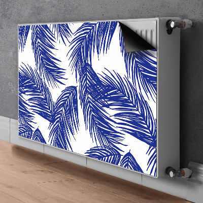 Magnetic radiator mat Navy blue leaf