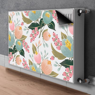 Magnetic radiator cover Painted flowers