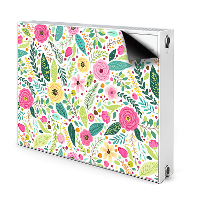Decorative radiator cover Colorful flowers