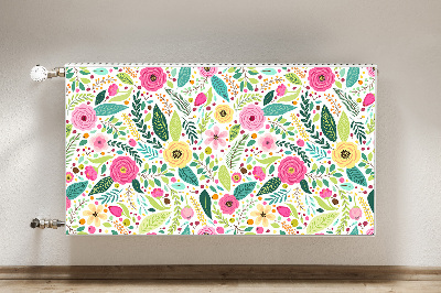 Decorative radiator cover Colorful flowers