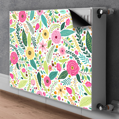 Decorative radiator cover Colorful flowers