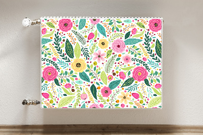 Decorative radiator cover Colorful flowers