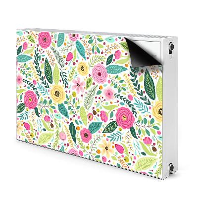 Decorative radiator cover Colorful flowers