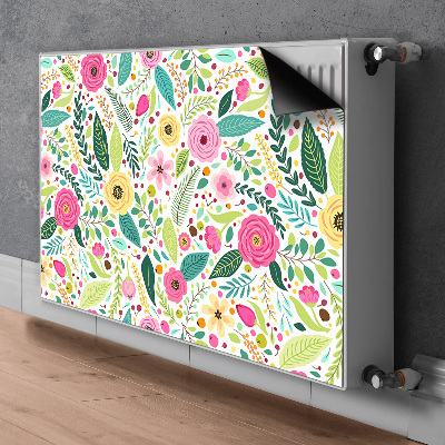 Decorative radiator cover Colorful flowers