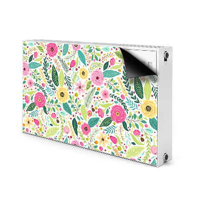 Decorative radiator cover Colorful flowers