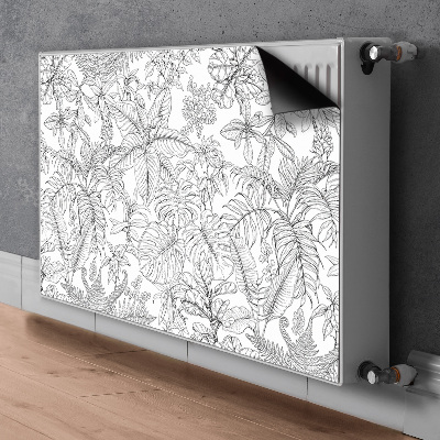 Decorative radiator cover Tropical sketch