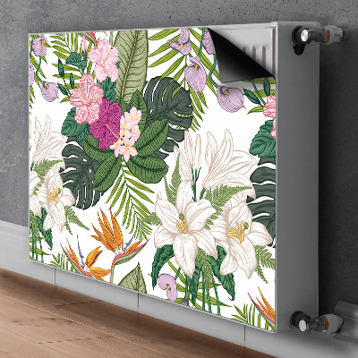 Magnetic radiator mat Exotic flowers