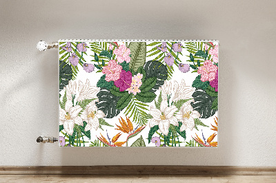 Magnetic radiator mat Exotic flowers