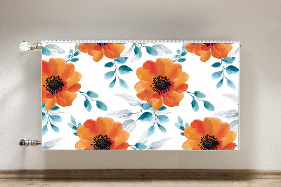 Decorative radiator mat Orange flower