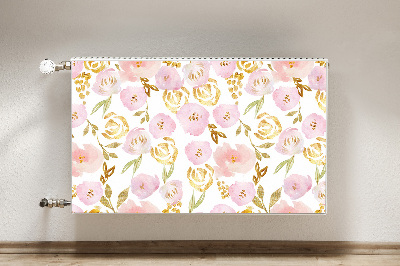 Magnetic radiator mat Pink flowers