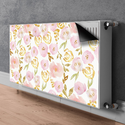 Magnetic radiator mat Pink flowers