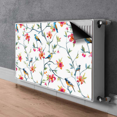 Magnetic radiator mat Birds on branches