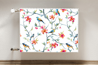 Magnetic radiator mat Birds on branches