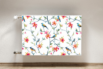 Magnetic radiator mat Birds on branches