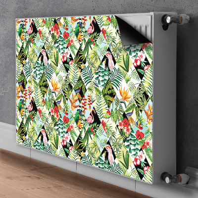 Printed radiator mat Flowers and birds