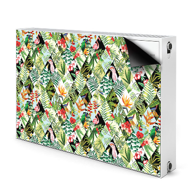 Printed radiator mat Flowers and birds