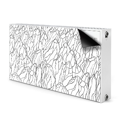 Decorative radiator cover Sketch of the mountain
