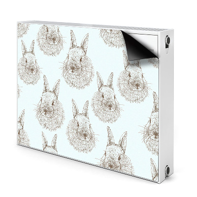 Decorative radiator cover Sketched rabbits