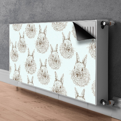 Decorative radiator cover Sketched rabbits