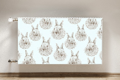 Decorative radiator cover Sketched rabbits