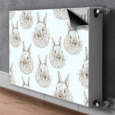 Decorative radiator cover Sketched rabbits