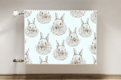 Decorative radiator cover Sketched rabbits