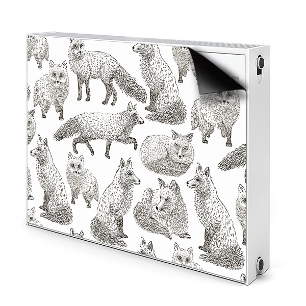 Magnetic radiator cover Sketched foxes