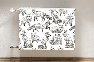 Magnetic radiator cover Sketched foxes