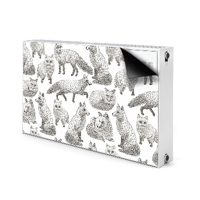 Magnetic radiator cover Sketched foxes