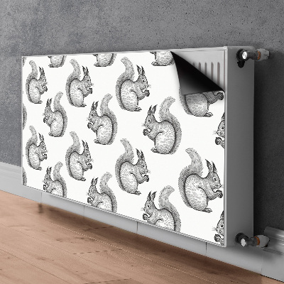 Magnetic radiator mat Squirrel pattern