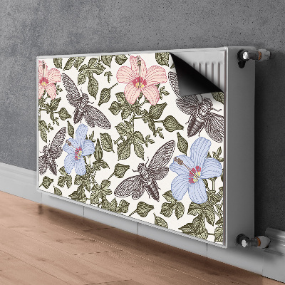 Magnetic radiator cover Butterflies among flowers