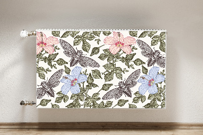 Magnetic radiator cover Butterflies among flowers