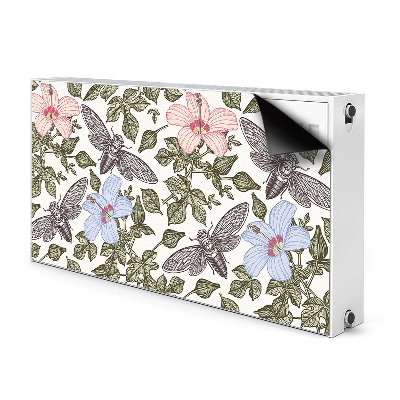 Magnetic radiator cover Butterflies among flowers