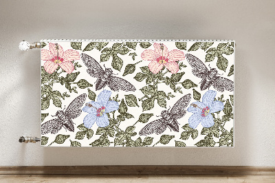 Magnetic radiator cover Butterflies among flowers